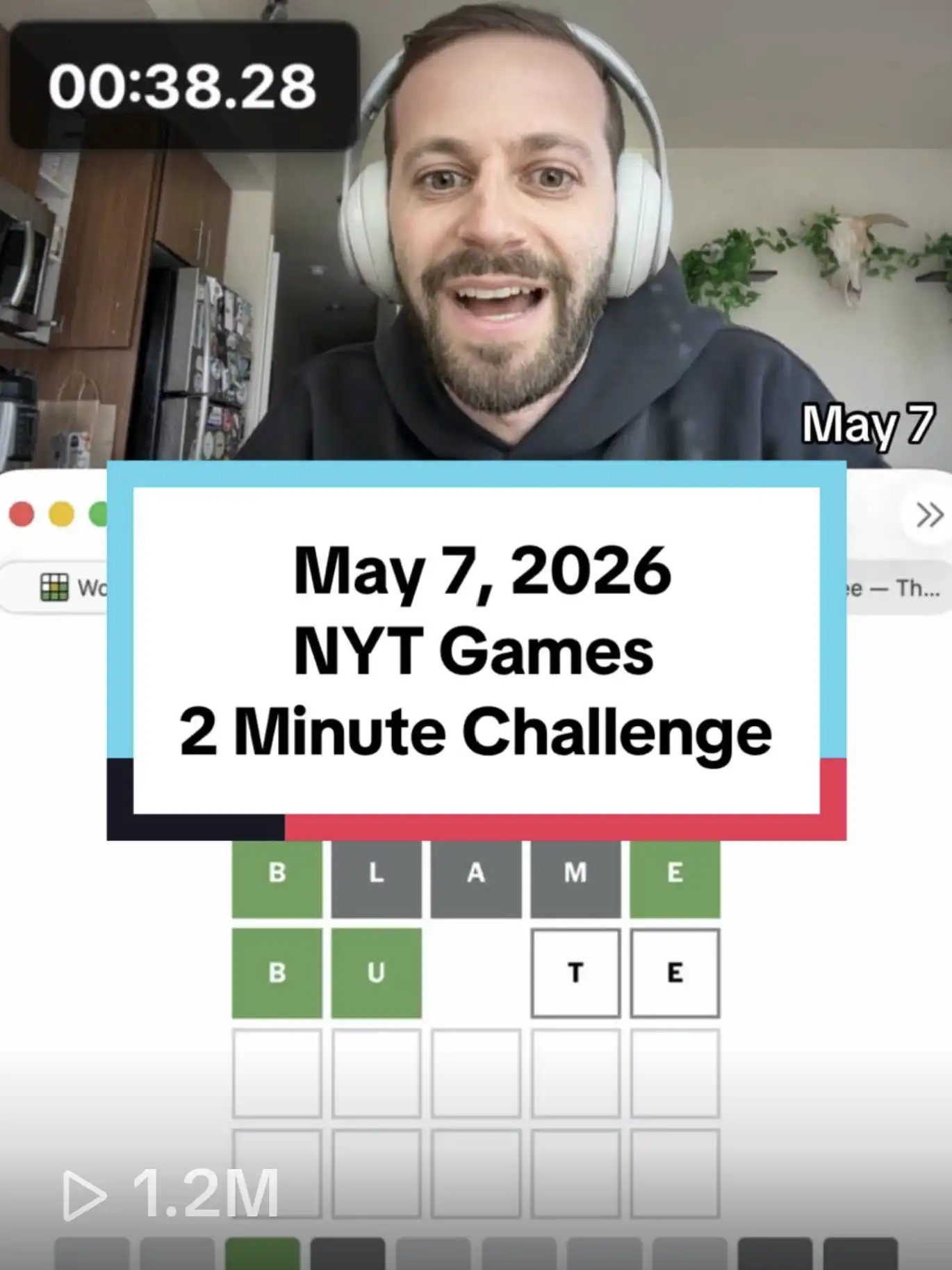 Brian K. from TikTok playing the 2 Minute NYT Games challenge.